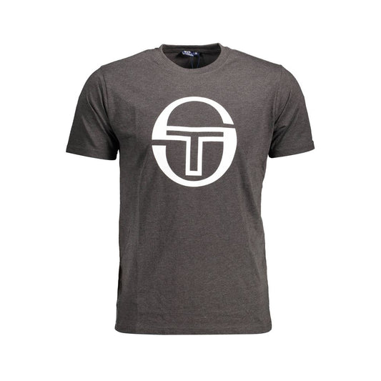 Sergio Tacchini Brown Cotton Men T-Shirt featuring iconic logo and crew neck design