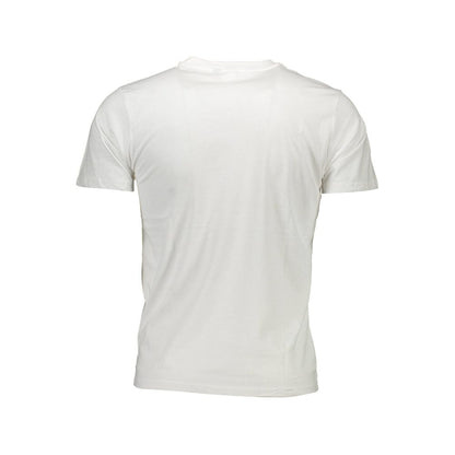 Sergio Tacchini White Cotton Men T-Shirt back view, premium cotton, short sleeve, crew neck for modern style.