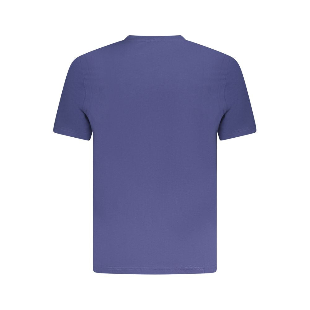 K-WAY Blue Cotton T-Shirt with short sleeves, crew neck, and one pocket featuring the logo application