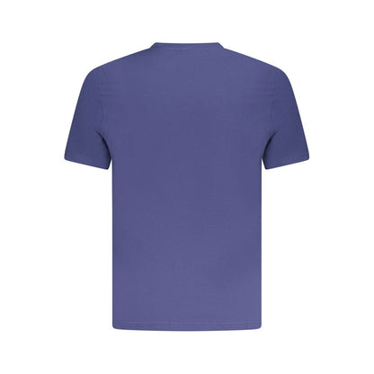 K-WAY Blue Cotton T-Shirt with short sleeves, crew neck, and one pocket featuring the logo application