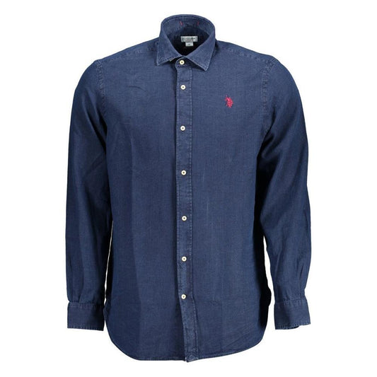 U.S. POLO ASSN. Blue Cotton Men Shirt US-16879-XXL