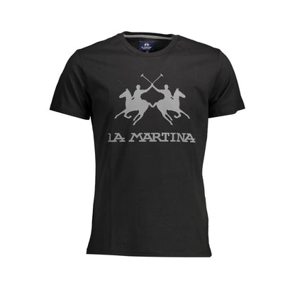 La Martina Black Cotton T-Shirt