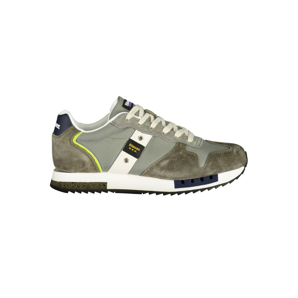 Blauer Green Polyester Mens Sneaker with removable footbed and contrasting details