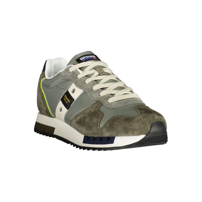 Blauer Green Polyester Mens Sneaker with interchangeable laces and removable footbed for comfort and style.