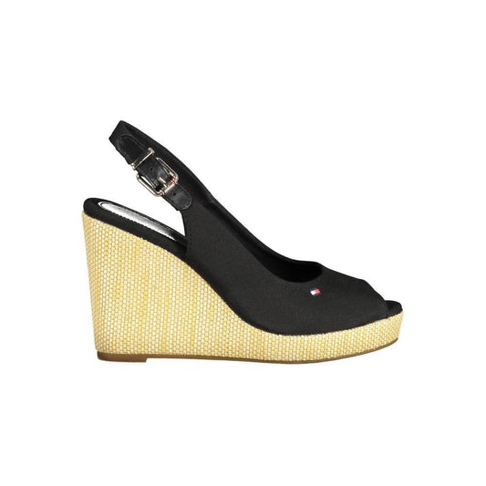 Tommy Hilfiger Black Cotton Women Sandal TO-36913-EU40/US10