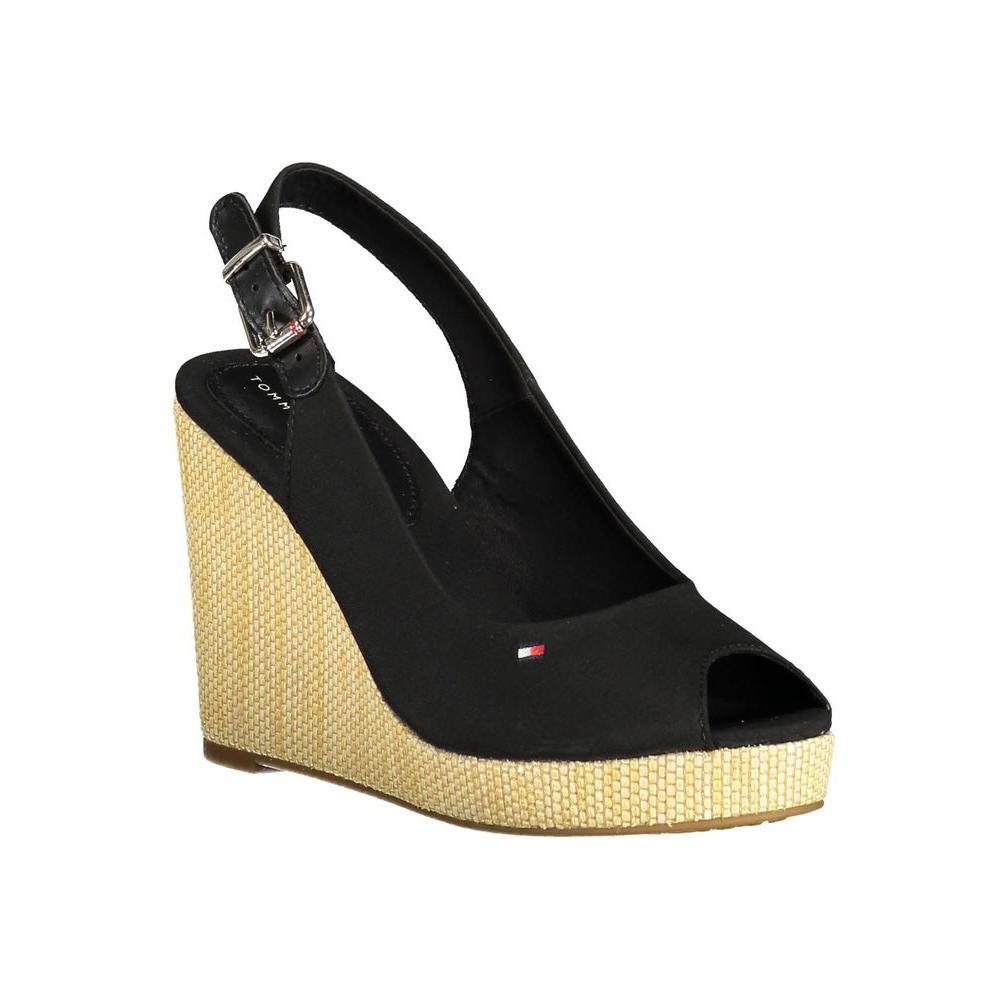 Tommy Hilfiger Black Cotton Women Sandal TO-36913-EU40/US10