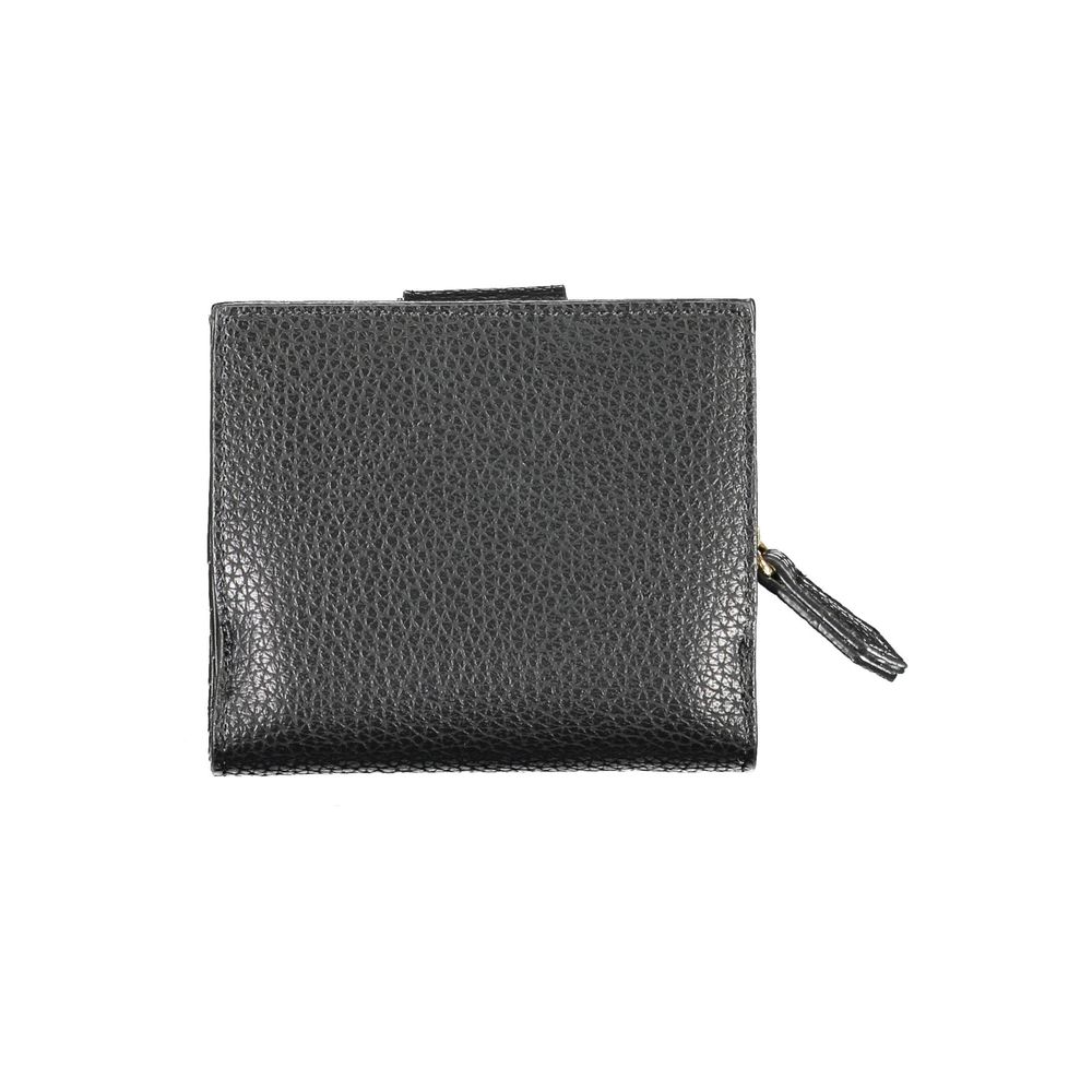 Mario Valentino Black Polyethylene Women Wallet with zip coin purse and card spaces