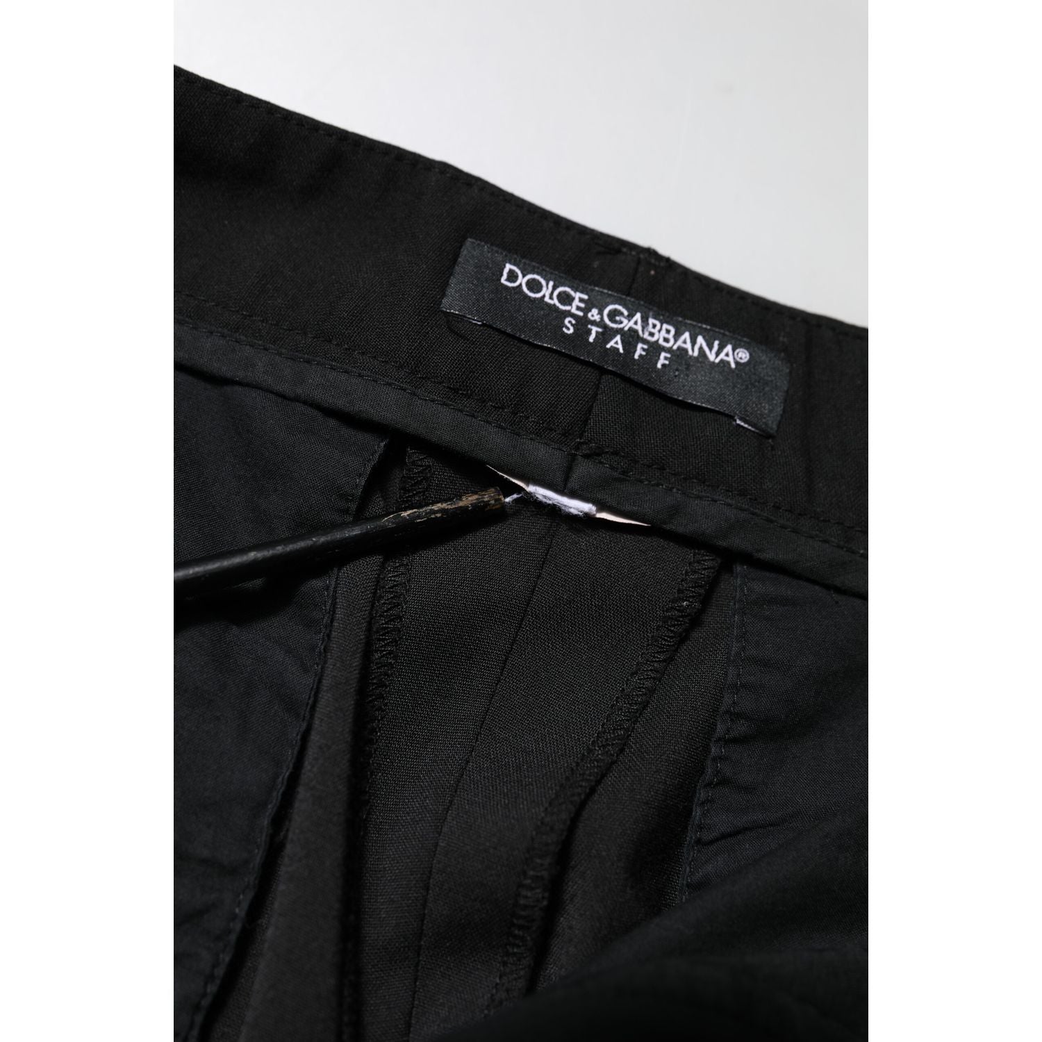 Dolce & Gabbana Black High Waisted Tapered STAFF Pants
