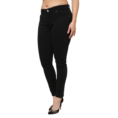 Dolce & Gabbana Black Cotton Mid Waist Denim Jeans