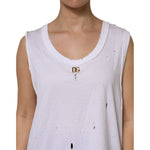 Dolce & Gabbana White Cotton Sleeveless Round Neck Tank Top TSH878520-42