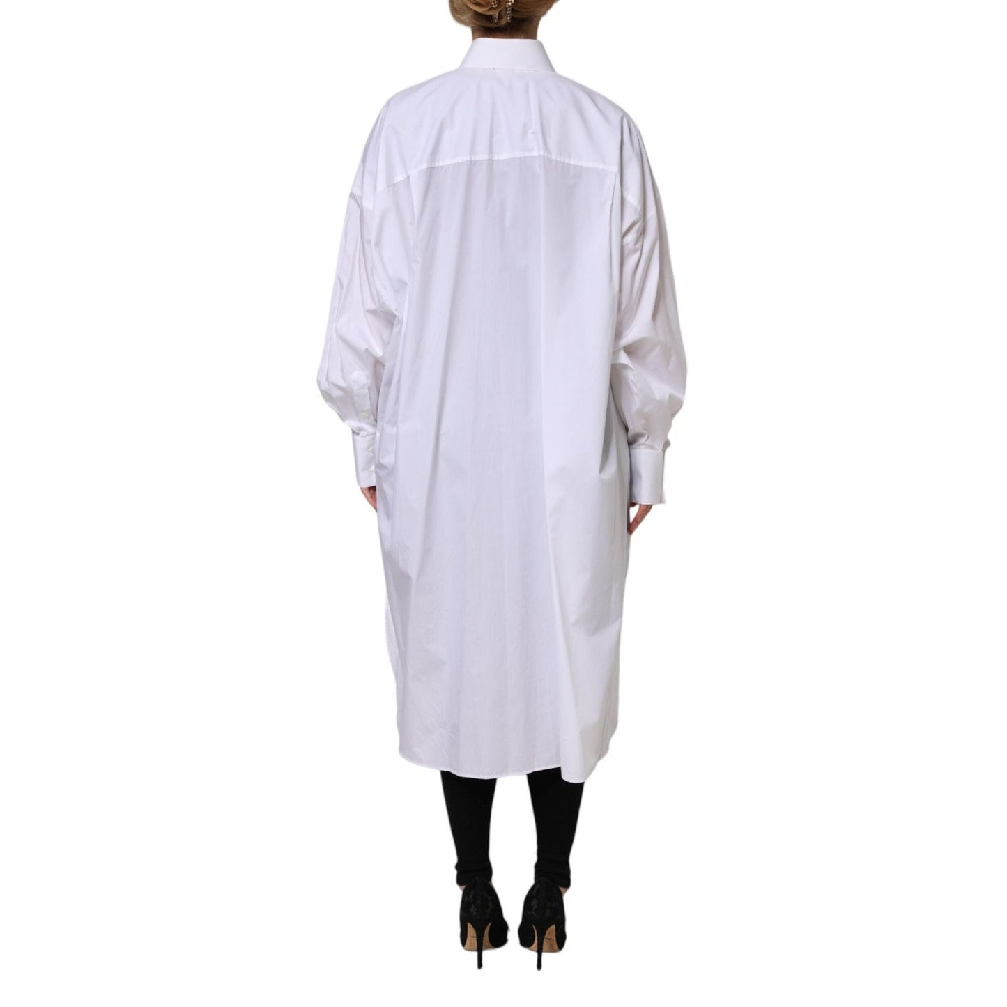 Dolce & Gabbana White Cotton Collared Shirt Long Sleeve Top TSH906745-36