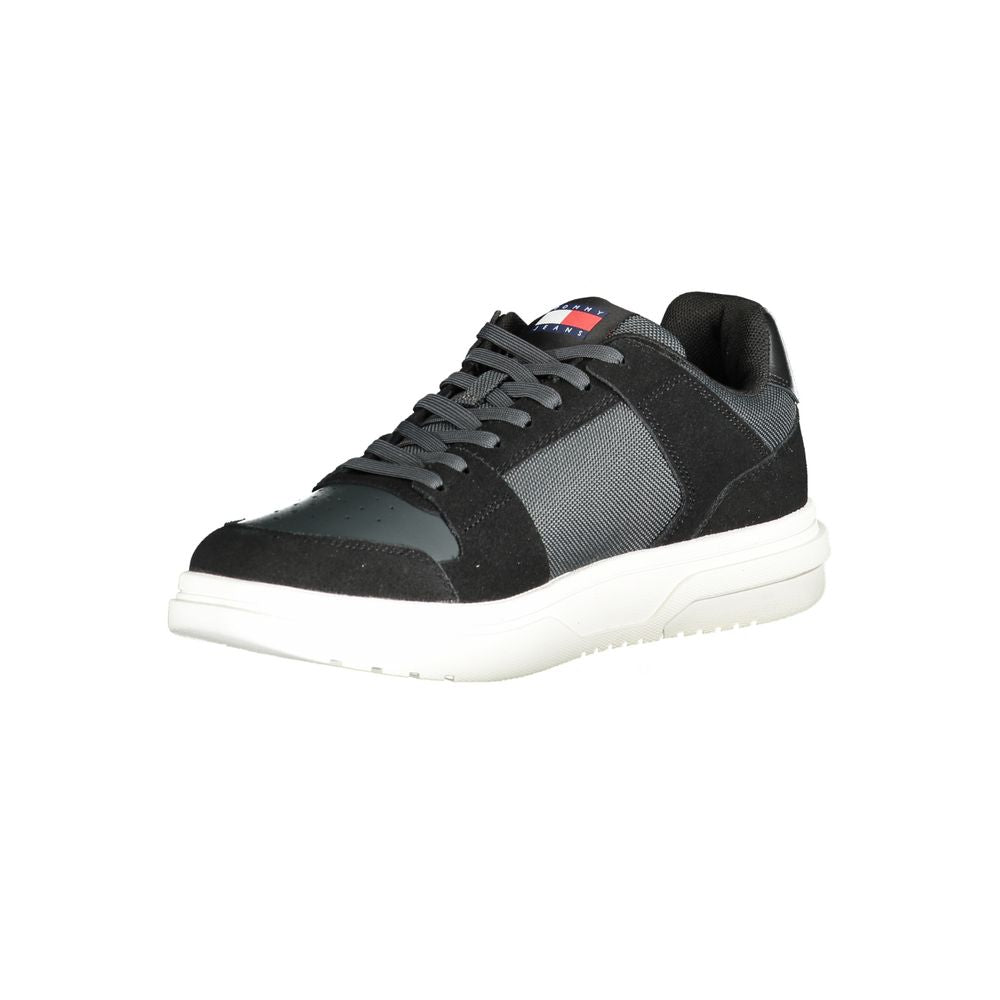 Tommy Hilfiger Black Leather Men Sneaker TO-33489-EU40/US7