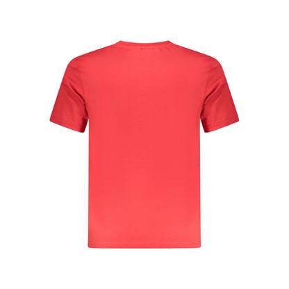 North Sails Red Cotton Men T-Shirt, back view showing vibrant red color and classic crew neck design, perfect for casual style.