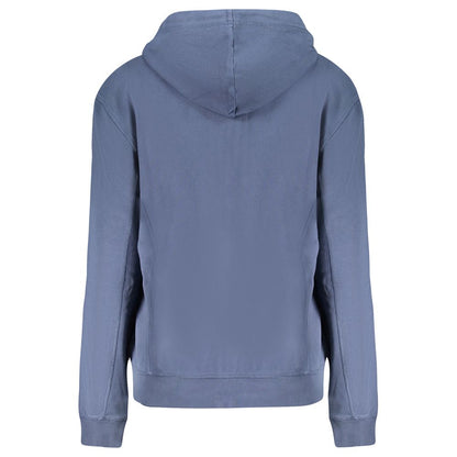 North Sails Blue Cotton Women Sweater back view featuring hood and casual design for comfort and style.