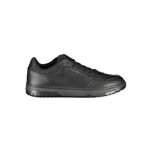Tommy Hilfiger Black Leather Men Sneaker TO-36741-EU40/US7