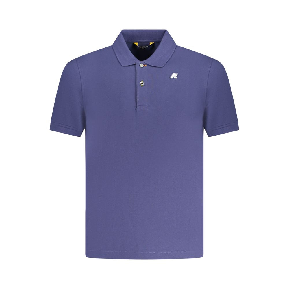 K-WAY Blue Cotton Polo Shirt with short sleeves, two buttons, and logo application.