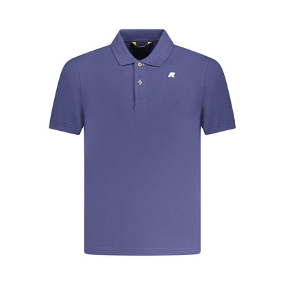 K-WAY Blue Cotton Polo Shirt with short sleeves, two buttons, and logo application.