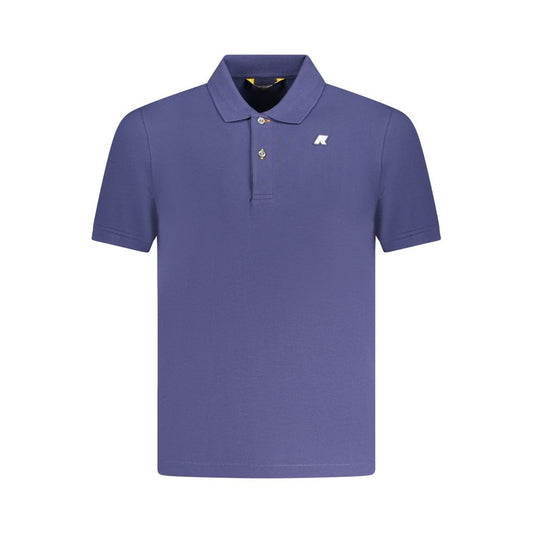 K-WAY Blue Cotton Polo Shirt with short sleeves and 2 buttons, featuring logo application.