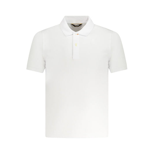 K-WAY White Cotton Polo Shirt with short sleeves, 2 buttons, and logo application, ideal for casual wear in a crisp white color.