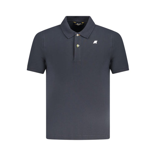 K-WAY Blue Cotton Polo Shirt with short sleeves, two buttons, and logo application. Ideal apparel for casual style.