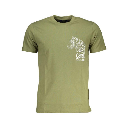 Cavalli Class Green Cotton T-Shirt CA-28485-L