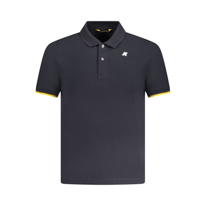 K-WAY Blue Cotton Polo Shirt with short sleeves, two buttons, contrasting details, and logo application.