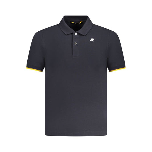 K-WAY Blue Cotton Polo Shirt with short sleeves, two buttons, contrasting details, and logo application.