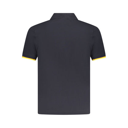 Back view of K-WAY Blue Cotton Polo Shirt with short sleeves and contrasting details