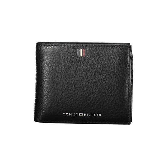 Tommy Hilfiger Sleek Black Leather Wallet with Ample Storage TO-27187