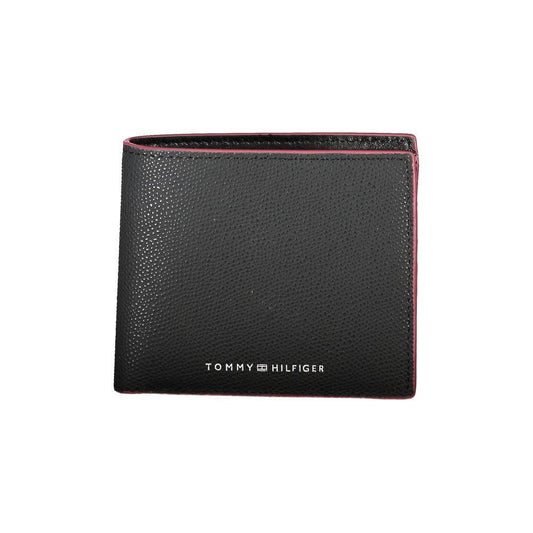 Tommy Hilfiger Elegant Black Leather Wallet TO-27529