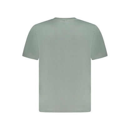 Back view of North Sails Green Cotton Men T-Shirt showcasing soft fabric and classic crew-neck design