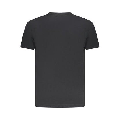 Armata Di Mare Black Cotton Men T-Shirt with crew neck, short sleeves, iconic logo, and striking print, rear view