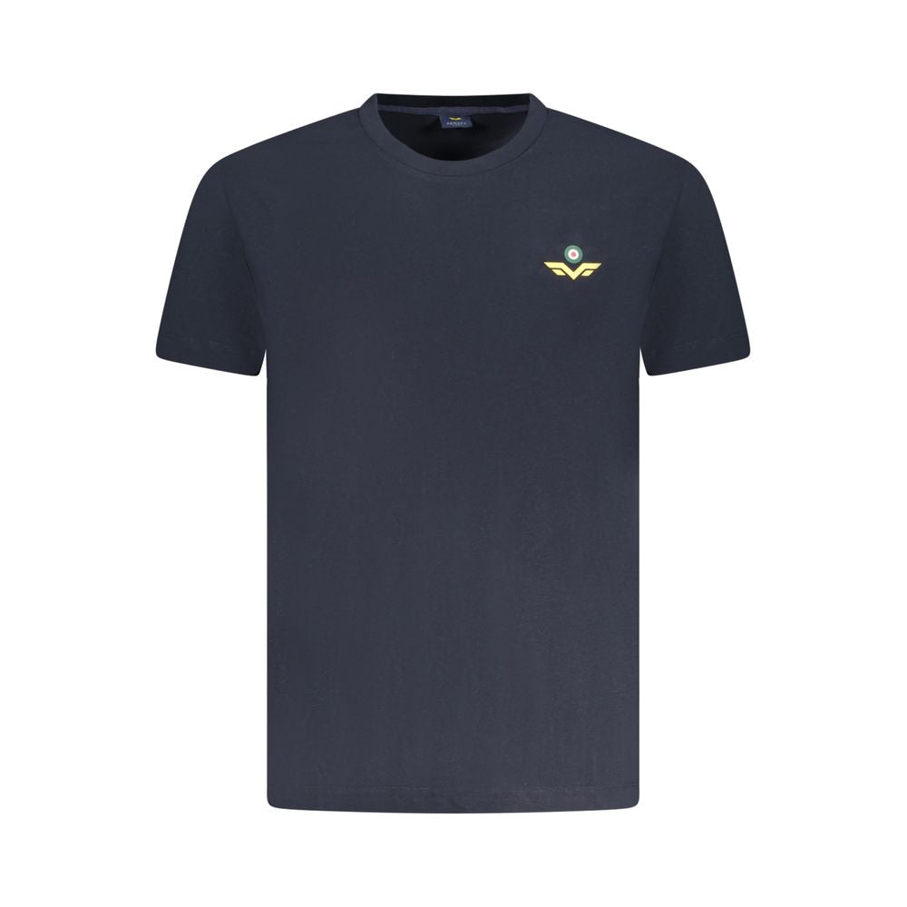 Armata Di Mare Blue Cotton Men T-Shirt with crew neck and iconic logo print