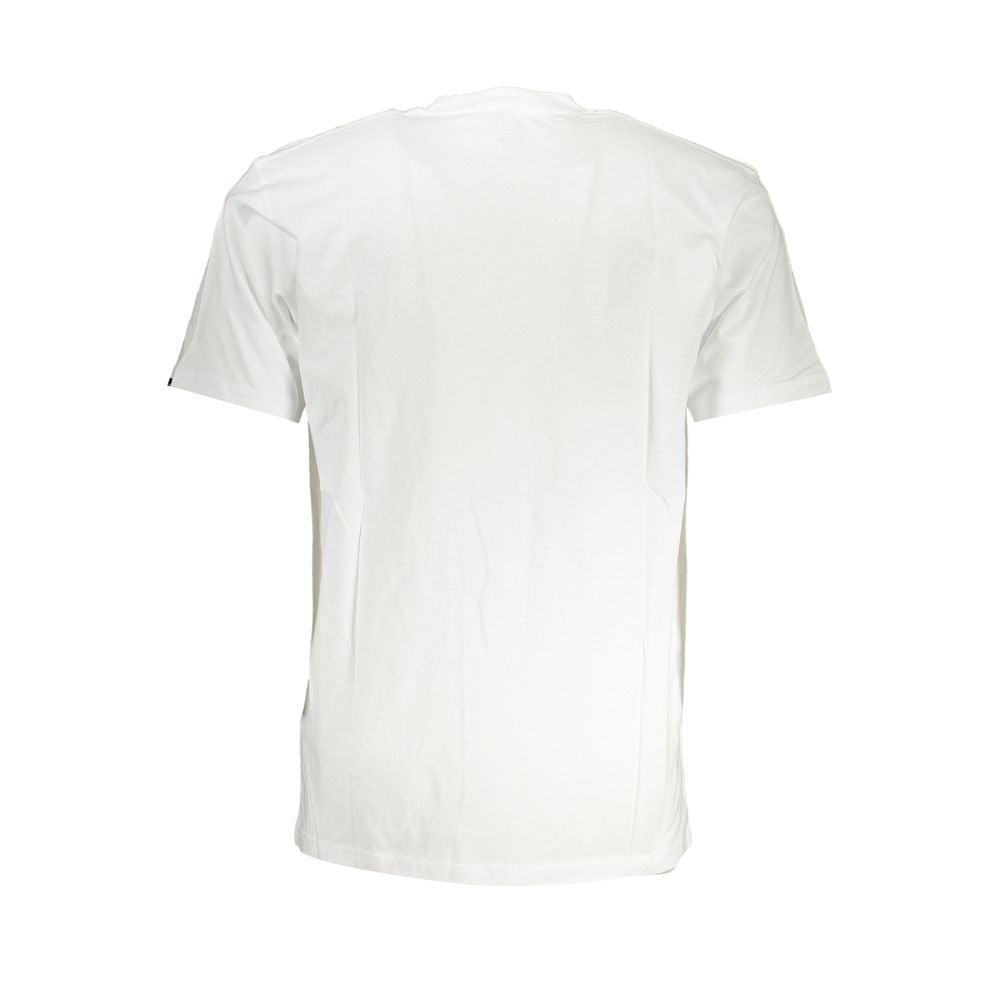 Back view of Vans White Cotton Men T-Shirt showcasing its simple, classic design in pure cotton.
