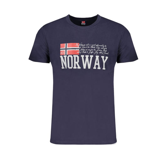 Norway 1963 Blue Cotton T-Shirt, short-sleeved with crew neck and logo print.