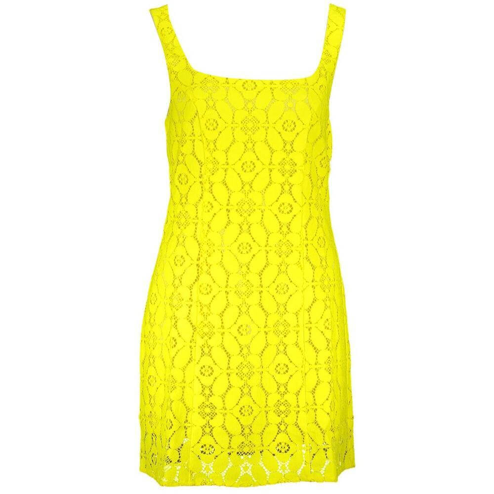 Desigual Yellow Polyester Women Sleeveless Dress DE-18729-M