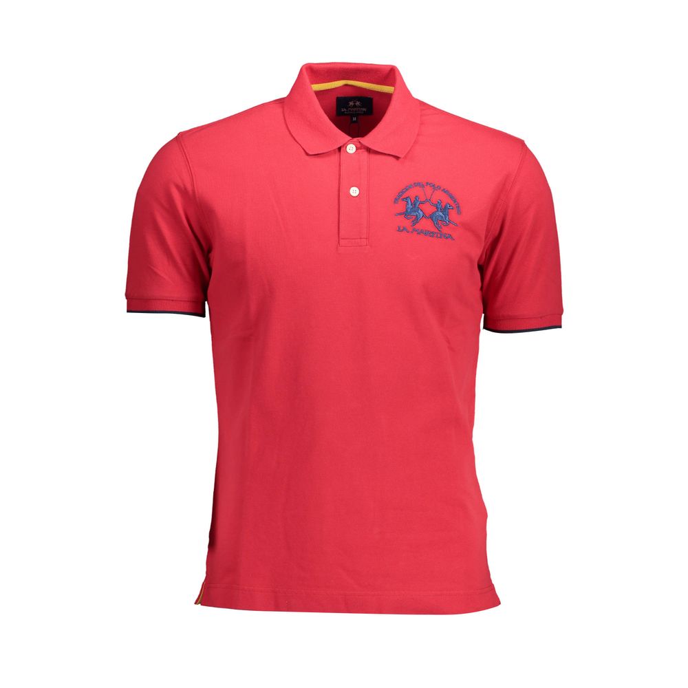 La Martina Red Cotton Polo Shirt