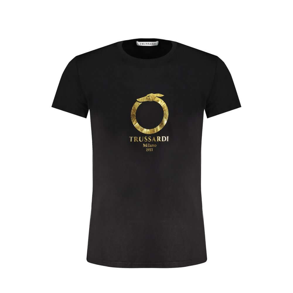 Trussardi Black Cotton T-Shirt TR-30144-XXL