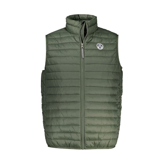 North Sails Green Polyamide Men Jacket with logo and zip closure