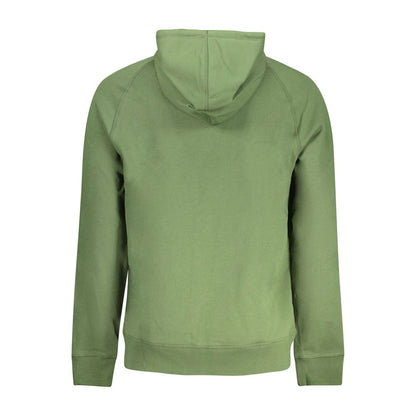 Back view of Timberland Green Cotton Men Sweater with hood
