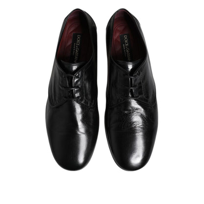 Dolce & Gabbana Black Leather Lace Up Derby Dress Formal Shoes