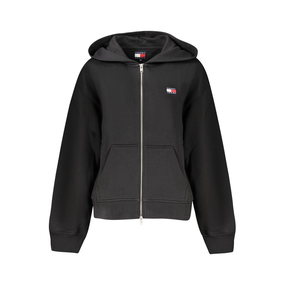 Tommy Hilfiger Black Cotton Women Hoodie TO-36234-XS
