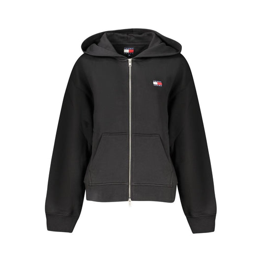 Tommy Hilfiger Black Cotton Women Hoodie TO-36234-XS