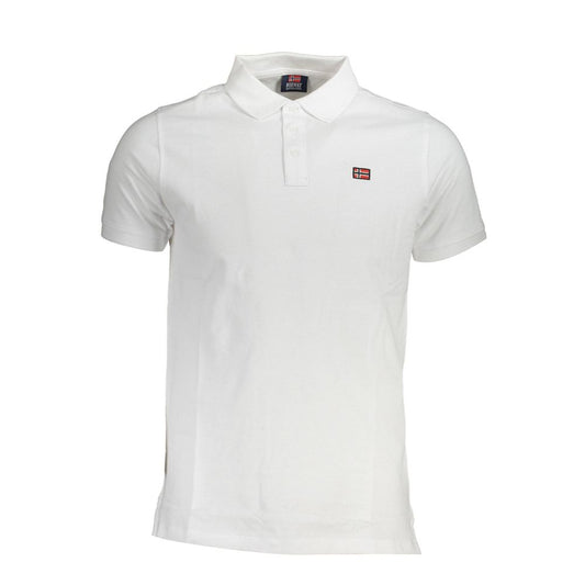 Norway 1963 White Cotton Men Polo Shirt with short sleeves and subtle logo, perfect for casual elegance and comfort.