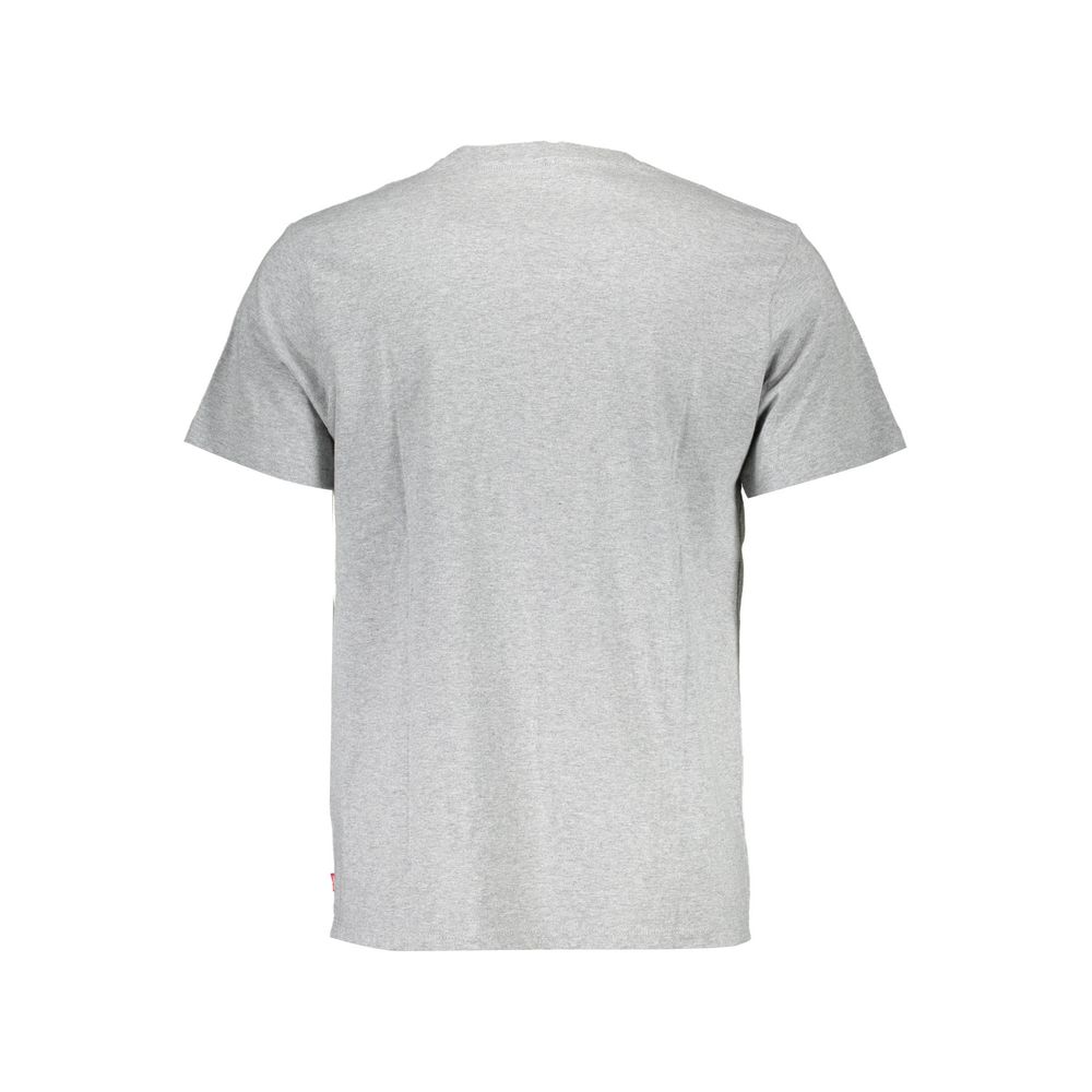 Back view of a grey Levis t-shirt, focusing on fabric texture.