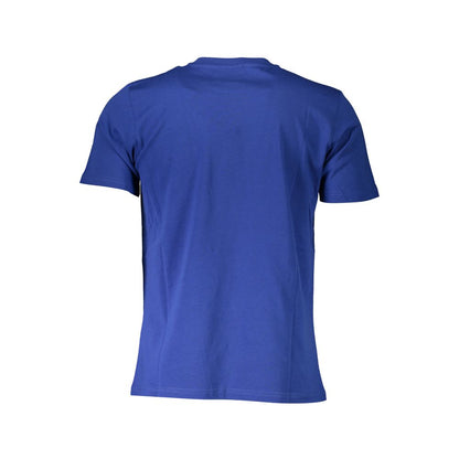 Back view of North Sails Blue Cotton Men T-Shirt showcasing premium cotton and bright blue color.