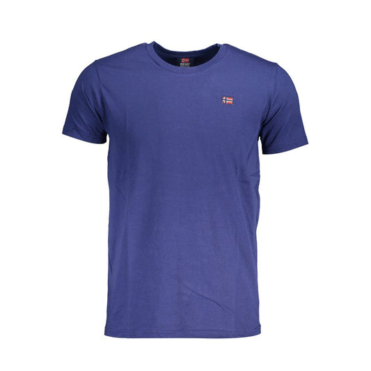 Norway 1963 Blue Cotton Men T-Shirt with crew neck and logo