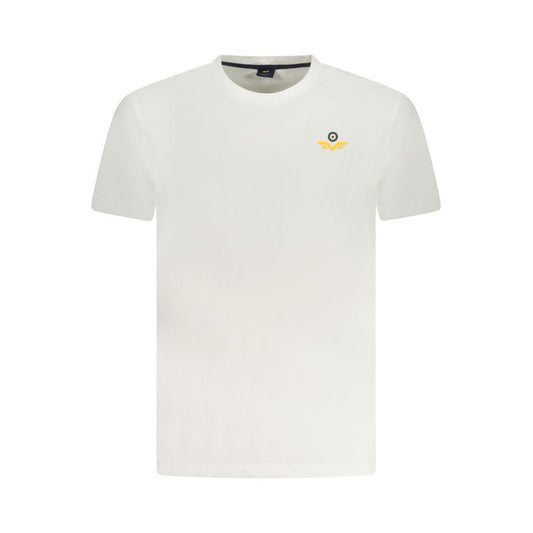 Armata Di Mare White Cotton Men T-Shirt with logo, short sleeve, crew neck, premium comfort, coastal Italian style.