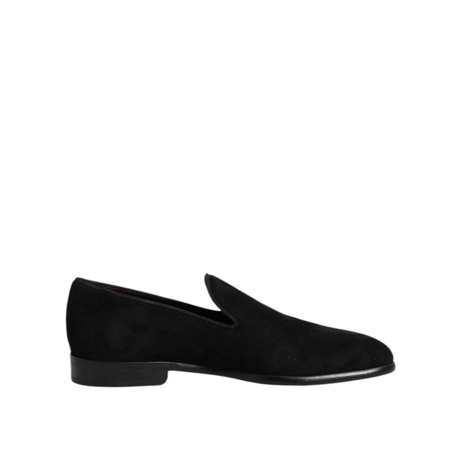 Dolce & Gabbana Black Suede Slip On Loafers Formal Shoes