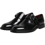 Dolce & Gabbana Black Leather Monk Strap Derby Formal Shoes MV7358-40